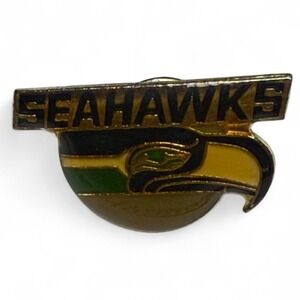 VTG Seattle Seahawks‎ Logo Enamel Lapel Pin NFL Football Collectible Gold Tone